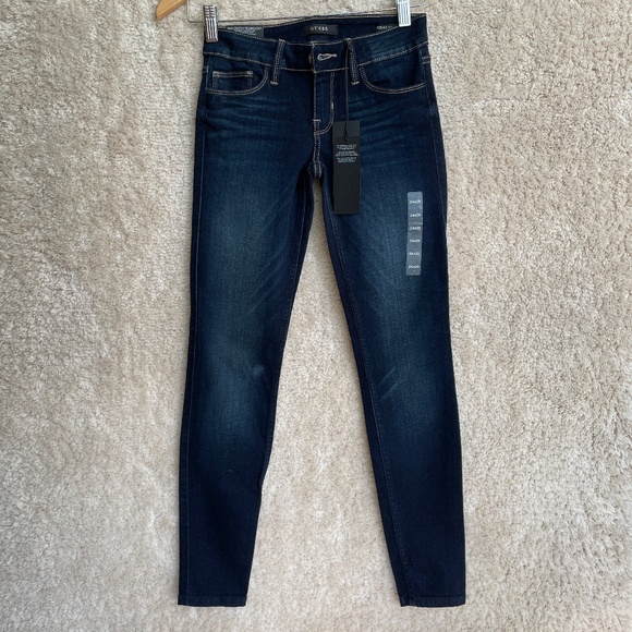 Guess Power Skinny Jeans Womens Size 24 Blue Low Rise  - NEW WITH TAG - Picture 1 of 12